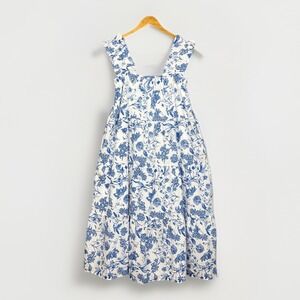 THML Maxi Dress Womens L French Toile Square Neck Ruffle Straps Sleeveless Euro